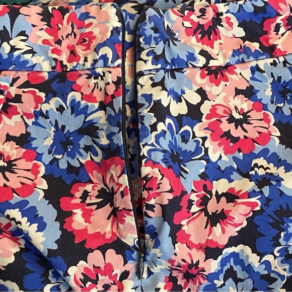Talbots Blue and Pink Floral Wrap Front Skort - Picture 12 of 14